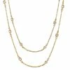 Discount ⌛ women Liv Oliver 18K Over Silver CZ Station Long Necklace 🔔