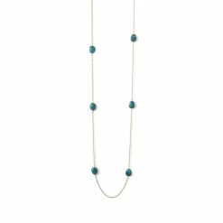New 🌟 Liv Oliver 👩 women 18k Gold Turquoise Necklace 🥰