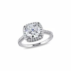 Cheap 🎉 women Liv Oliver Silver 3.00 ct. tw. CZ Cushion Ring 🔔