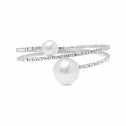 Buy 🤩 women Liv Oliver 18K Plated 8.70 ct. tw. Pearl CZ Bracelet 👍