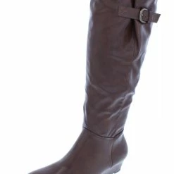 Best Sale ⌛ Style & Co. Rainne 👩 Womens Faux Leather Knee-High Riding 🥾 Boots 🥰