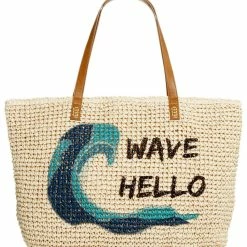 Coupon 👏 Style & Co. Wave Hello 👩 Womens Straw Shopper Tote 👜 Handbag 🤩