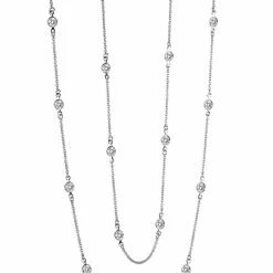 Buy 🥰 Liv Oliver 👩 women Sterling Silver Cz Station Necklace 🛒