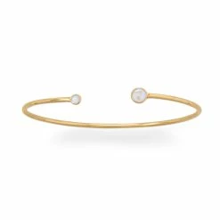 Outlet 🥰 Liv Oliver 👩 women 18k Gold Moonstone Cuff Bangle 👍