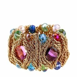 Wholesale 💯 Liv Oliver 👩 women 18k Gold Multi Color Statement Bracelet ✨