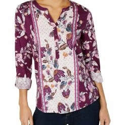 Top 10 🎉 Style & Co. 👩 Womens Floral Print Casual Henley Top 🔥