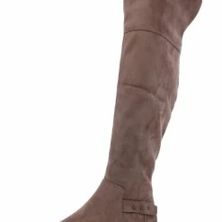 Budget 👏 Style & Co. Lessah 👩 Womens Faux Suede Almond Toe Knee-High 🥾 Boots 👏