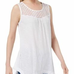 Budget 🤩 Style & Co. 👩 Womens Cotton Eyelet Tank Top ✔️