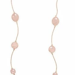 Top 10 🎁 Liv Oliver 👩 women Rose Gold Plated Rose Quartz Gemstone Necklace 🛒