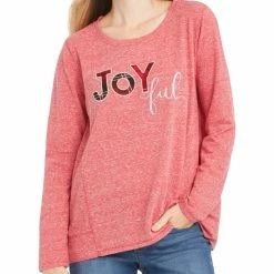 Best reviews of 🎁 Style & Co. Plus Joyful 👩 Womens Heathered Graphic Sweatshirt 😍