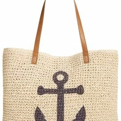 Brand new 👍 Style & Co. Anchor Beach 👩 Womens Straw Shopper Tote 👜 Handbag 🎁