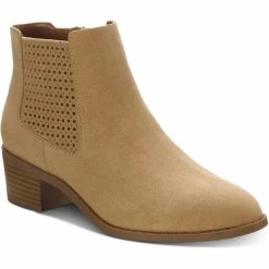 Discount 😍 Style & Co. Gerddie 👩 Womens Faux Suede Perforated Ankle 🥾 Boots 🧨