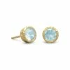 Coupon ✨ Liv Oliver 👩 women 18k Gold Blue Topaz Stud Earrings 😀