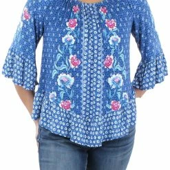 Promo 🥰 Style & Co. 👩 Womens Floral Print Flounce Top 🌟