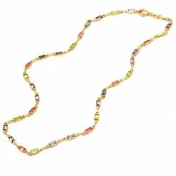 Budget 🤩 Liv Oliver 👩 women 18k Gold Multi Color Tennis Necklace 😍