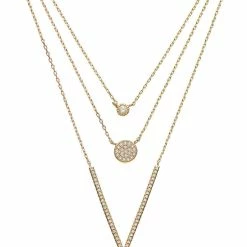 Best reviews of 🧨 Liv Oliver 👩 women 18k Gold Multi Layer Cz Necklace 😍