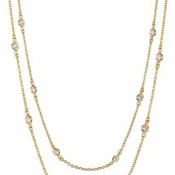 Best reviews of ✨ Liv Oliver 👩 women Sterling Silver Cz Station Necklace 🎉