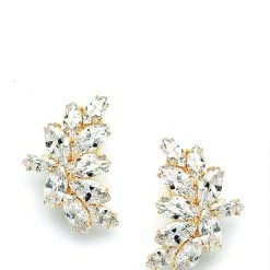 Deals 🌟 Liv Oliver 👩 women Silver Marquise Crystal Earrings 🔥