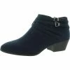 Promo 🧨 Style & Co. Willow 👩 Womens Microfiber Block Heel Ankle 🥾 Boots 🔔