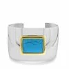 Top 10 🛒 Liv Oliver 👩 women 18k Gold & Silver Two Tone Turquoise Cuff Bangle 🌟