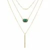 Flash Sale ❤️ Liv Oliver 👩 women 18k Gold Multi Layer Turquoise Necklace 😉