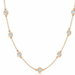 Best reviews of 💯 Liv Oliver 👩 women 18k Rose Gold & Cz Station Necklace 😉
