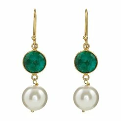 Flash Sale 😉 Liv Oliver 👩 women 18k Gold Plated Ruby & Pearl Drop Earrings 🥰