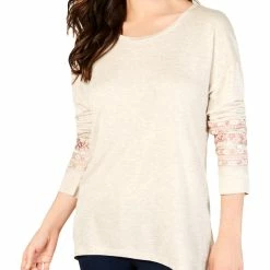 Buy 🤩 Style & Co. 👩 Womens Heathered Embellished Blouse 👍