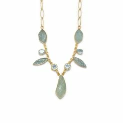Top 10 🔔 Liv Oliver 👩 women 18k Gold Plated Aquamarine & Blue Topaz Necklace 😉