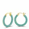 Best Pirce 👍 Liv Oliver 👩 women 18K Gold Embellished hinged hoop earrings ⭐