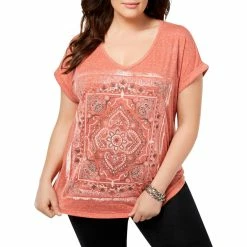 Brand new ⌛ Style & Co. Plus 👩 Womens Printed Dolman Sleeves Graphic T-Shirt 👏