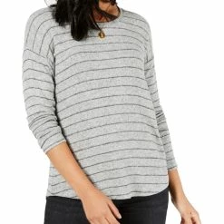 Hot Sale 🔥 Style & Co. 👩 Womens Striped Fleece Pullover Sweater ✔️