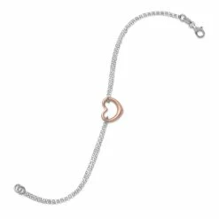 New 🔥 Liv Oliver 👩 women 18k Rose Gold Plated & Sterling Silver Heart Bracelet 💯