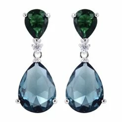 New ❤️ women Liv Oliver Silver Plated 5.70 ct. tw. Quartz CZ Earrings 🥰