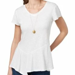 Deals 🛒 Style & Co. 👩 Womens Cotton Asymmetrical Hem T-Shirt 🔥