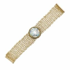 Outlet 👏 Liv Oliver 👩 women 18k Gold Roman Mesh Bracelet 👏