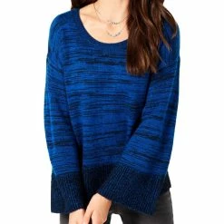 Flash Sale 🛒 Style & Co. 👩 Womens Ribbed Trim Contrast Trim Pullover Sweater 🔔