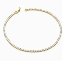 Best deal ⭐ Liv Oliver 👩 women 18k Gold Cz Tennis Necklace 🌟