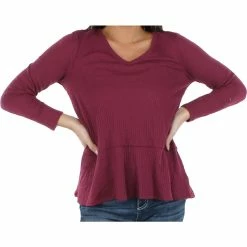 Cheap 🔥 Style & Co. 👩 Womens Waffle Peplum V-Neck Sweater 🔔