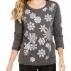 Cheap 🌟 Style & Co. Snowflake 👩 Womens Graphic Heathered Sweatshirt 😀